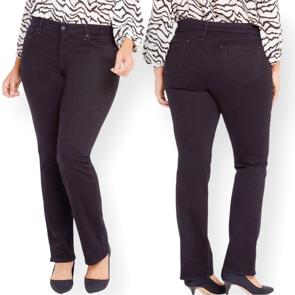 NYDJ Denim - NYDJ Marilyn Straight Black Jeans